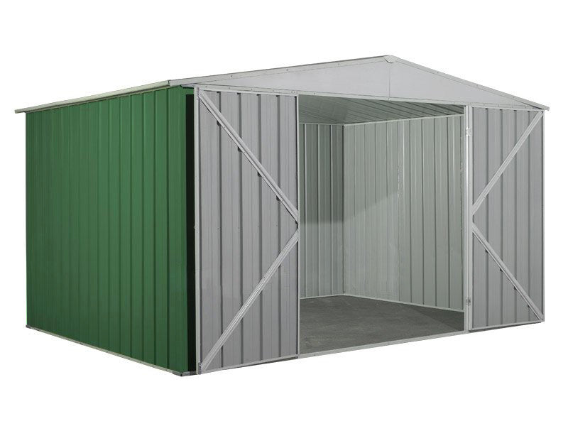 Box in Acciaio Zincato garage deposito attrezzi 360x260cm x h2.12m - 130KG - 9,36mq - VERDE