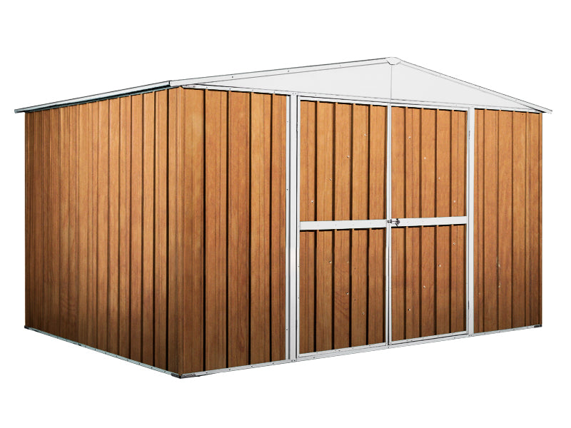 Garage deposito attrezzi Box in Acciaio Zincato 360x260cm x h2.12m - 130KG - 9,36mq - LEGNO