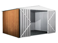 Garage deposito attrezzi Box in Acciaio Zincato 360x260cm x h2.12m - 130KG - 9,36mq - LEGNO