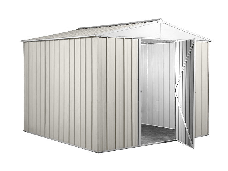 Box in Acciaio Zincato casetta attrezzi in lamiera 276x260cm x h2.12m - 110KG - 7,2mq- BIANCO