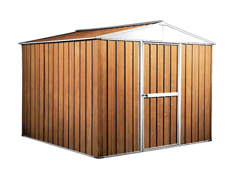 Box lamiera giardino casetta attrezzi in Acciaio Zincato 276x260cm x h2.12m - 110KG - 7,2mq - LEGNO