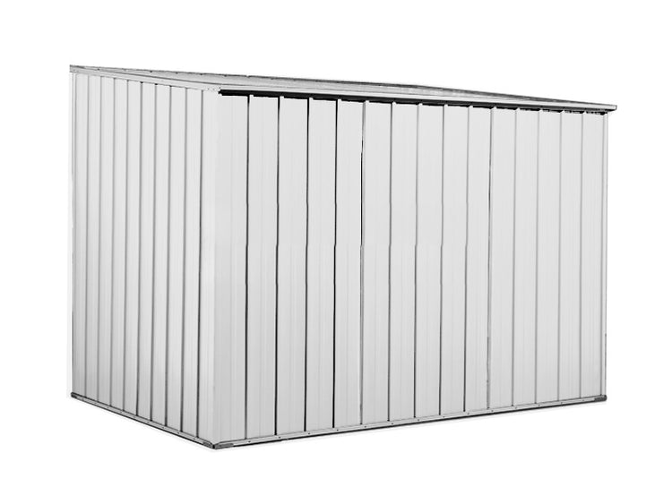 Box in Acciaio Zincato casetta attrezzi da giardino 260x185cm x h1.92 m - 85kg - 4,81mq - BIANCO