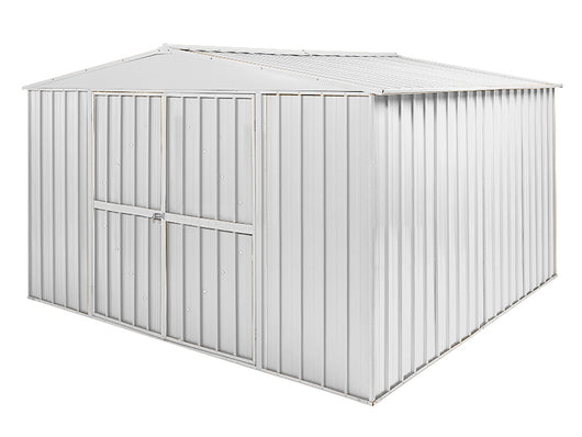 Box in Acciaio Zincato garage attrezzi lamiera 360x3.45cm x h2.12m - 150KG - 12,42mq - BIANCO