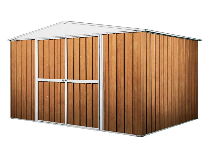 Casetta giardino lamiera Box in Acciaio Zincato 360x345cm x h2.12m - 150KG - 12,42mq - LEGNO