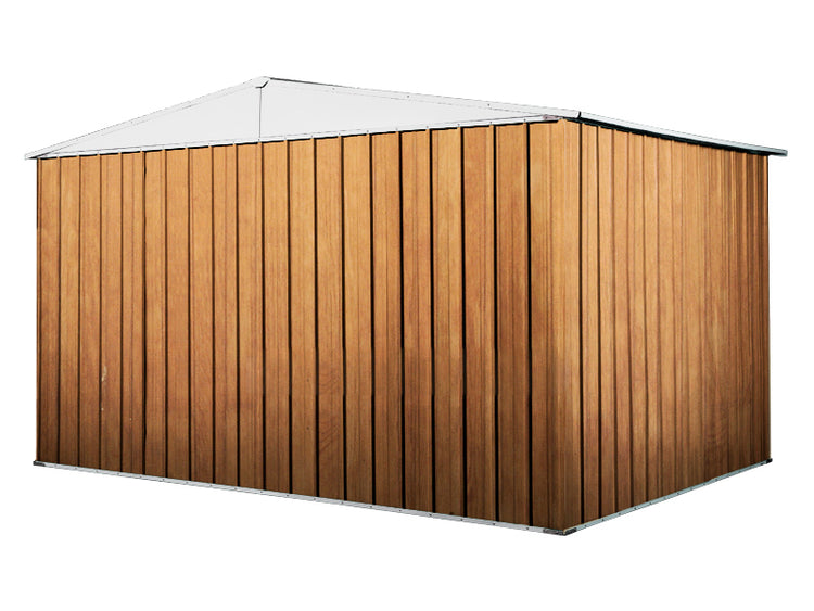 Casetta giardino lamiera Box in Acciaio Zincato 360x345cm x h2.12m - 150KG - 12,42mq - LEGNO