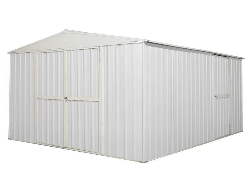 Garage deposito lamiera Box in Acciaio Zincato 360x430cm x h2.10m - 185KG - 15,48mq - BIANCO