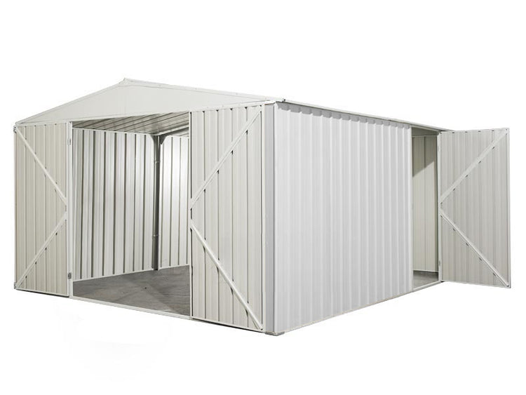 Garage deposito lamiera Box in Acciaio Zincato 360x430cm x h2.10m - 185KG - 15,48mq - BIANCO