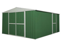 Box garage lamiera zincata casetta giardino acciaio 360x430cm x h2.10m - 185KG - 15,48mq - VERDE