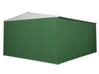 Box garage lamiera zincata casetta giardino acciaio 360x430cm x h2.10m - 185KG - 15,48mq - VERDE