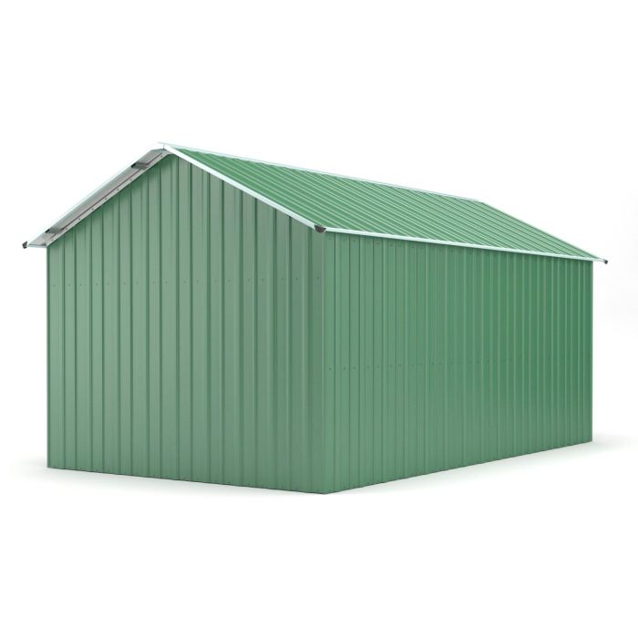 Box container garage auto con saracinesca in lamiera di Acciaio Zincato 360x610cm x h 3,15m - 470KG - 21,96 mq - VERDE