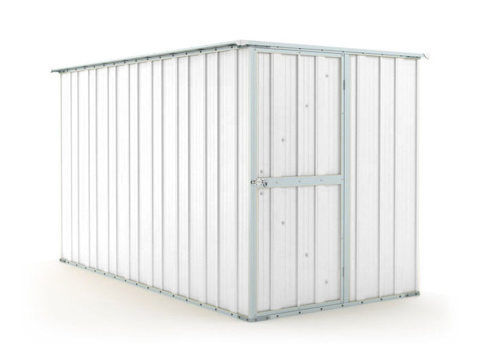 Box in Acciaio Zincato casetta lamiera attrezzi 175x307cm x h1.82m - 95KG - 5,4mq - BIANCO