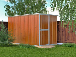Box giardino casetta attrezzi in Acciaio Zincato 175x307cm x h1.82m - 95KG - 5,4mq - LEGNO