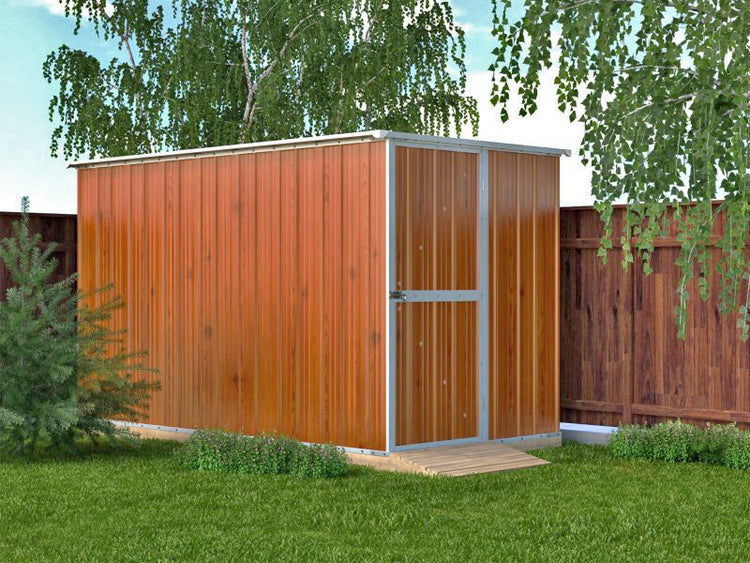 Box giardino casetta attrezzi in Acciaio Zincato 175x307cm x h1.82m - 95KG - 5,4mq - LEGNO