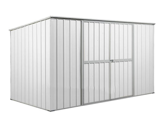 Casetta deposito lamiera Box in Acciaio Zincato 345x186cm x h1.92m - 98KG - 6.42mq - BIANCO