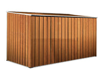 Casetta attrezzi giardino lamiera Box in Acciaio Zincato 345x186cm x h1.92m - 98KG - 6.42mq - LEGNO