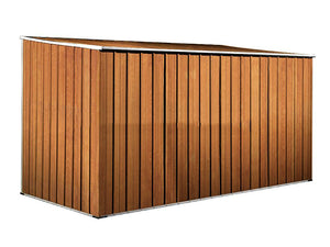 Casetta attrezzi giardino lamiera Box in Acciaio Zincato 345x186cm x h1.92m - 98KG - 6.42mq - LEGNO