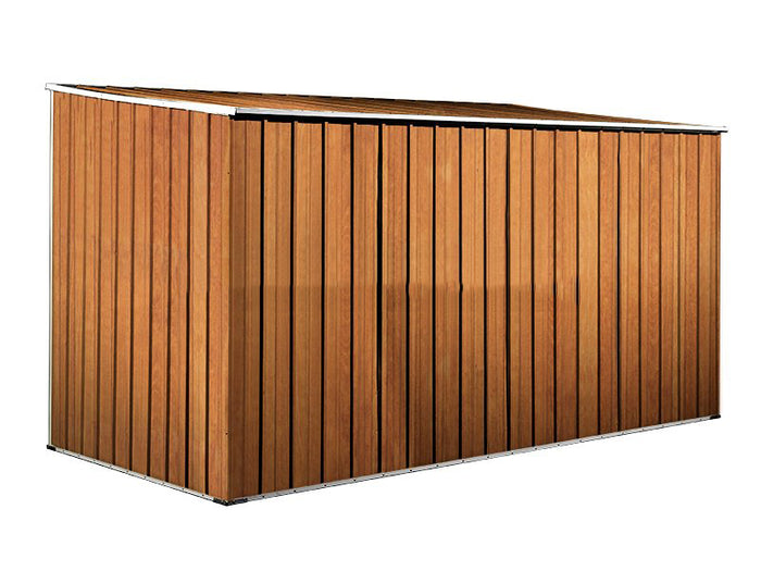 Casetta attrezzi giardino lamiera Box in Acciaio Zincato 345x186cm x h1.92m - 98KG - 6.42mq - LEGNO