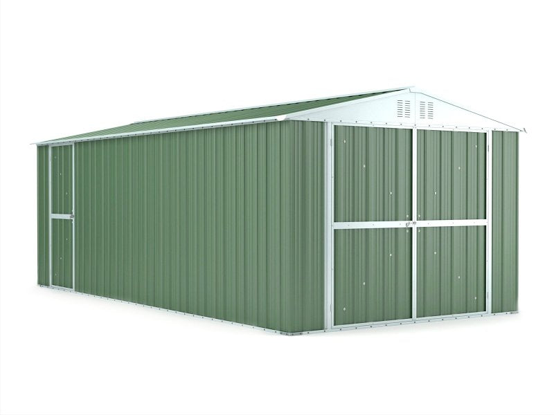 Garage lamiera Box auto in Acciaio Zincato 327x611cm x h2.35m - 346KG – 19,98mq - VERDE