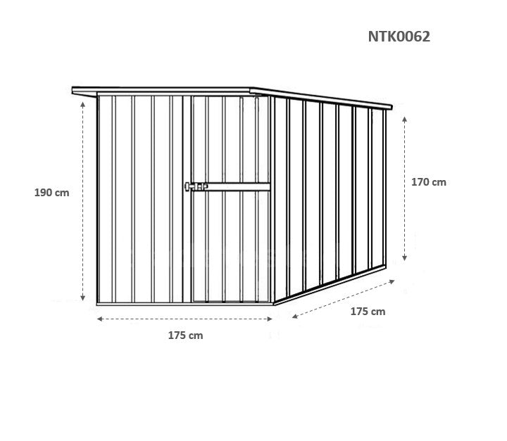 Box in Acciaio Zincato casetta attrezzi da giardino 175x185cm x h1.92m - 70KG - 2,92mq - VERDE