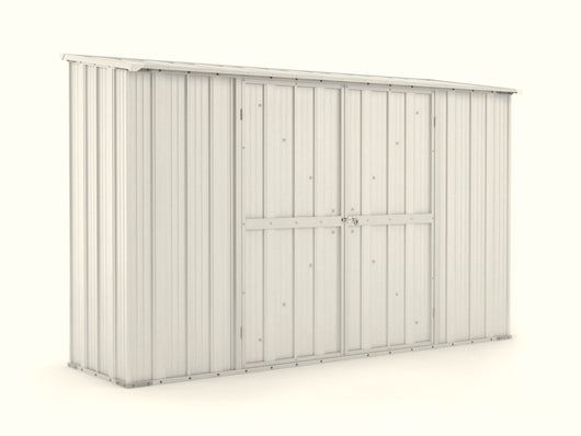 Casetta giardino Box in lamiera di Acciaio Zincato 307x100cm x h1.92m - 75KG - 3.07mq - BIANCO