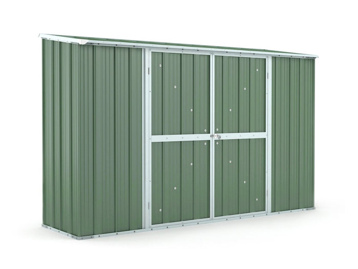 Box in Acciaio Zincato casetta attrezzi giardino 307x100cm x h1.92m - 75KG - 3.07mq - VERDE