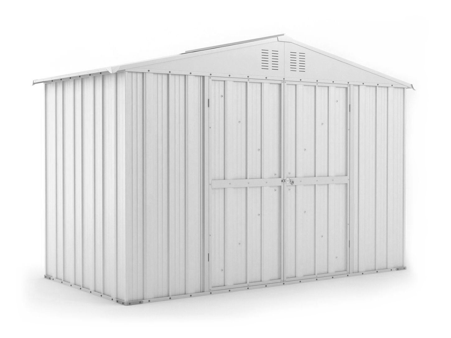 Box attrezzi casetta giardino in Acciaio Zincato 327x155cm x h2.15m - 114KG - 5.06mq - BIANCO