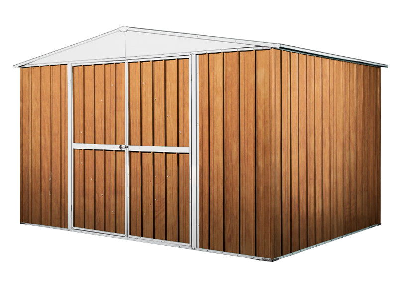 Capanno rimessa attrezzi per esterno casetta giardino box in lamiera 360x175cm x h 212cm - 110 kg - 6,30 mq LEGNO