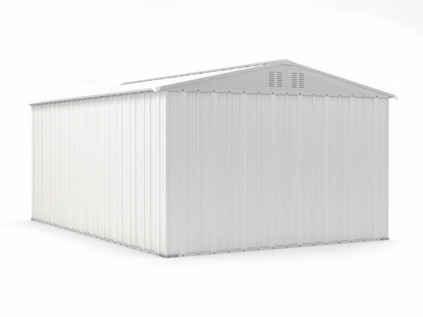 Capanno box attrezzi i per esterno casetta giardino in lamiera 327x459cm x h 215cm - 201 kg - 15,01 mq BIANCO