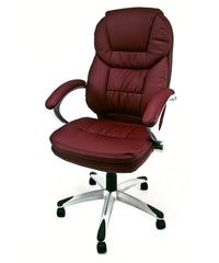 Poltrona ergonomica da ufficio e studio professionale colore bordeaux girevole modello Roger 