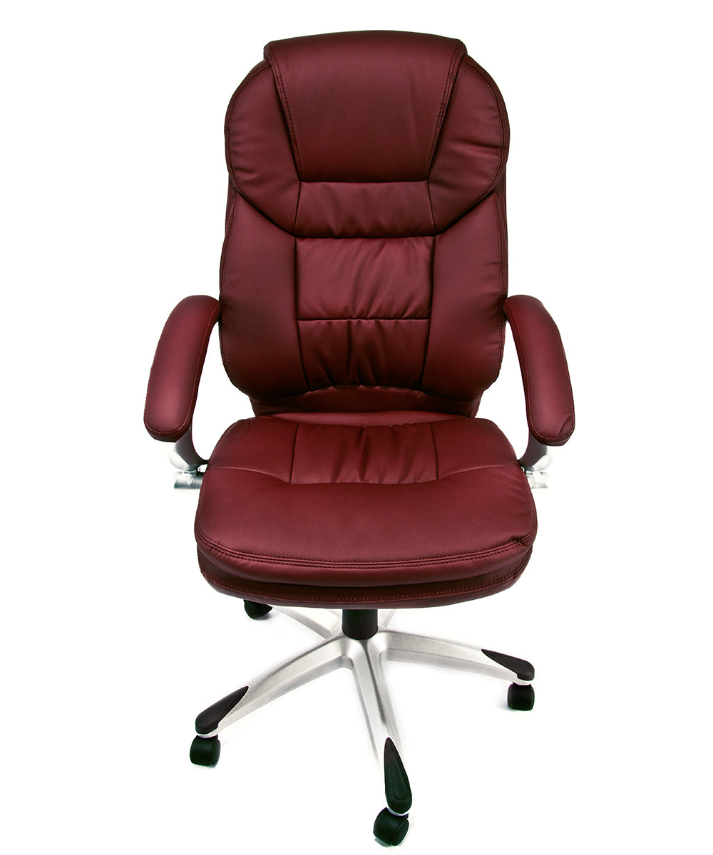 Poltrona ergonomica da ufficio e studio professionale colore bordeaux girevole modello Roger 