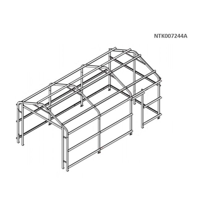 Box auto lamiera capanno in Acciaio Zincato con saracinesca 438x724 cm x h 3,31 m - 585 KG - 31.7 mq - LEGNO