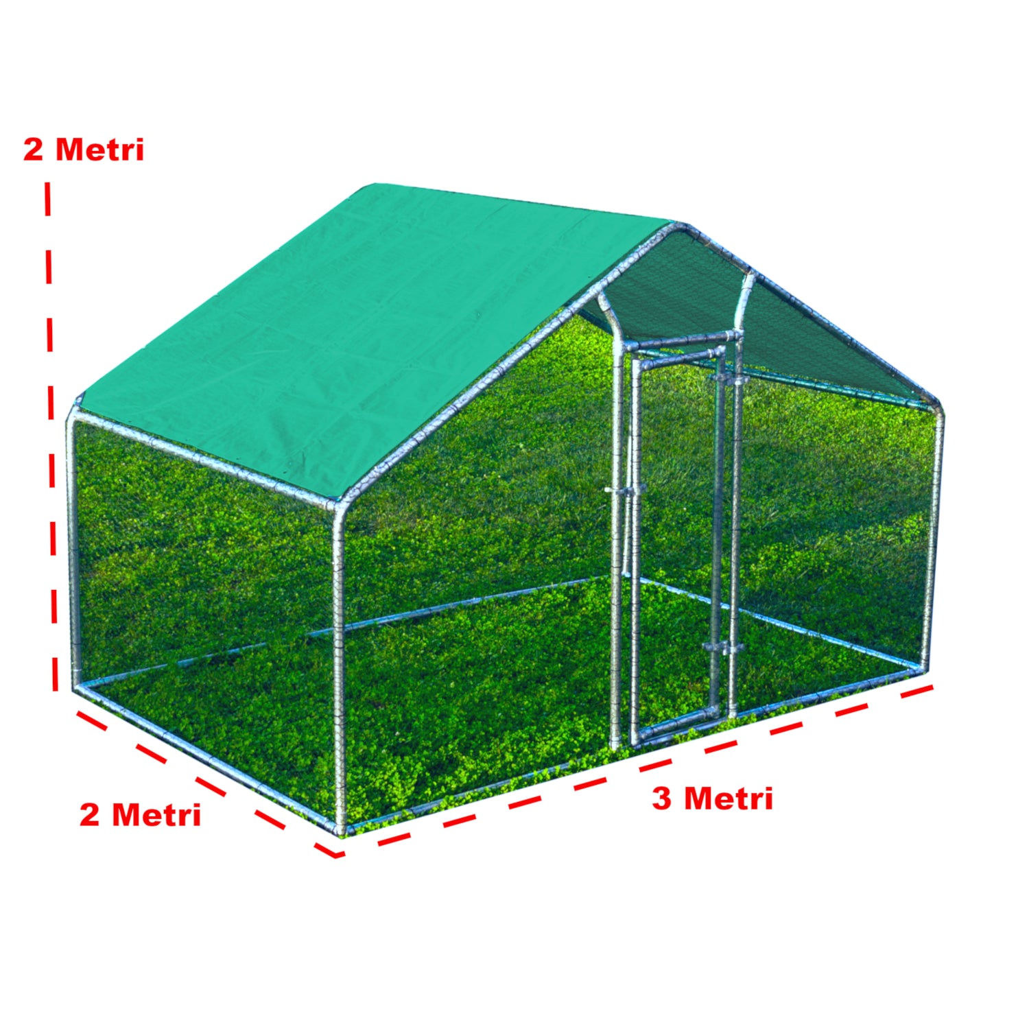 Gabbia per animali da esterno - Recinto per Polli 3 x 2m x 2m H - 6 mq