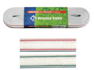 12matasse cintino nylon rigato rosso e verde per avvolgibili in matassine - mt.7x mm.22h. in matassina fer3667