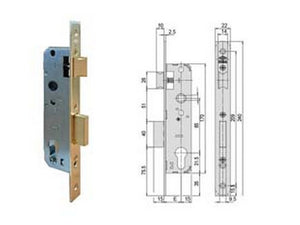 serratura da infilare a cilindro 1 mandate bordo quadro 5c011 - mm.30 (5c011300) fer65641