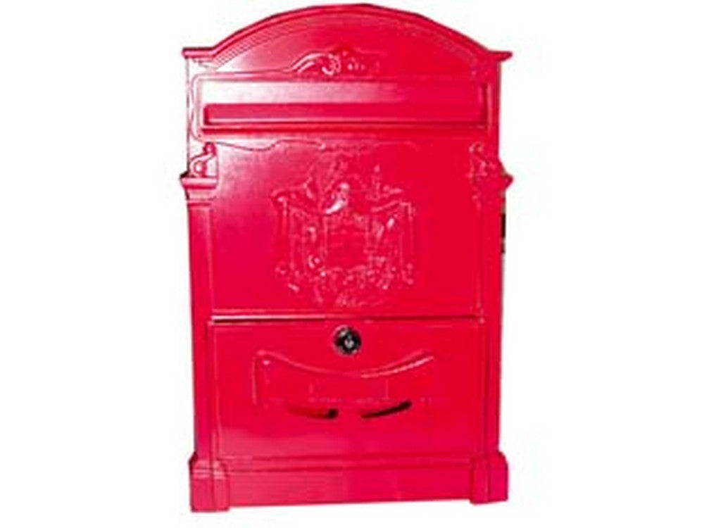 cassetta postale in alluminio per esterni "residence" rossa - cm.25x9x41h. colore rosso fer74155