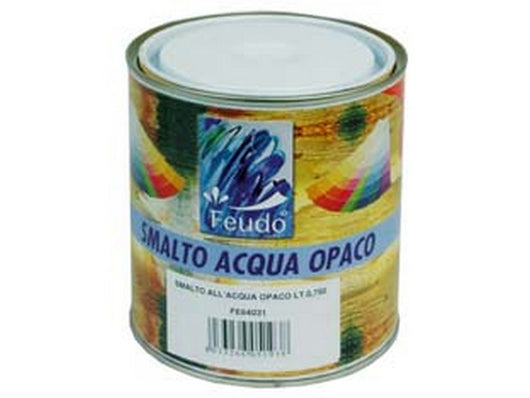 6pz smalto all'acqua opaco in barattolo (wasser lack lux) - ml.750 bianco opaco fer84031