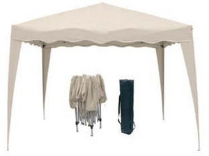 gazebo poliestere ripiegabile bianco naturale - cm.300x300x250h. colore bianco naturale fer102728