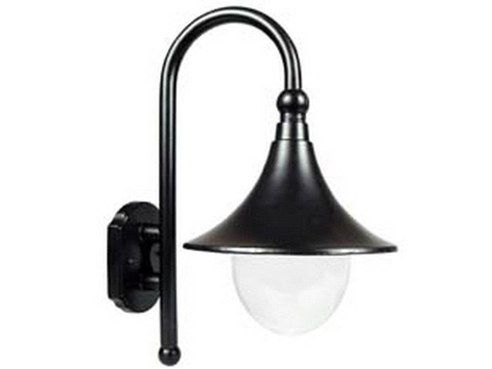 lanterna con braccio modello parigi - 100w ip44 mm.355x442h. colore nero fer102926