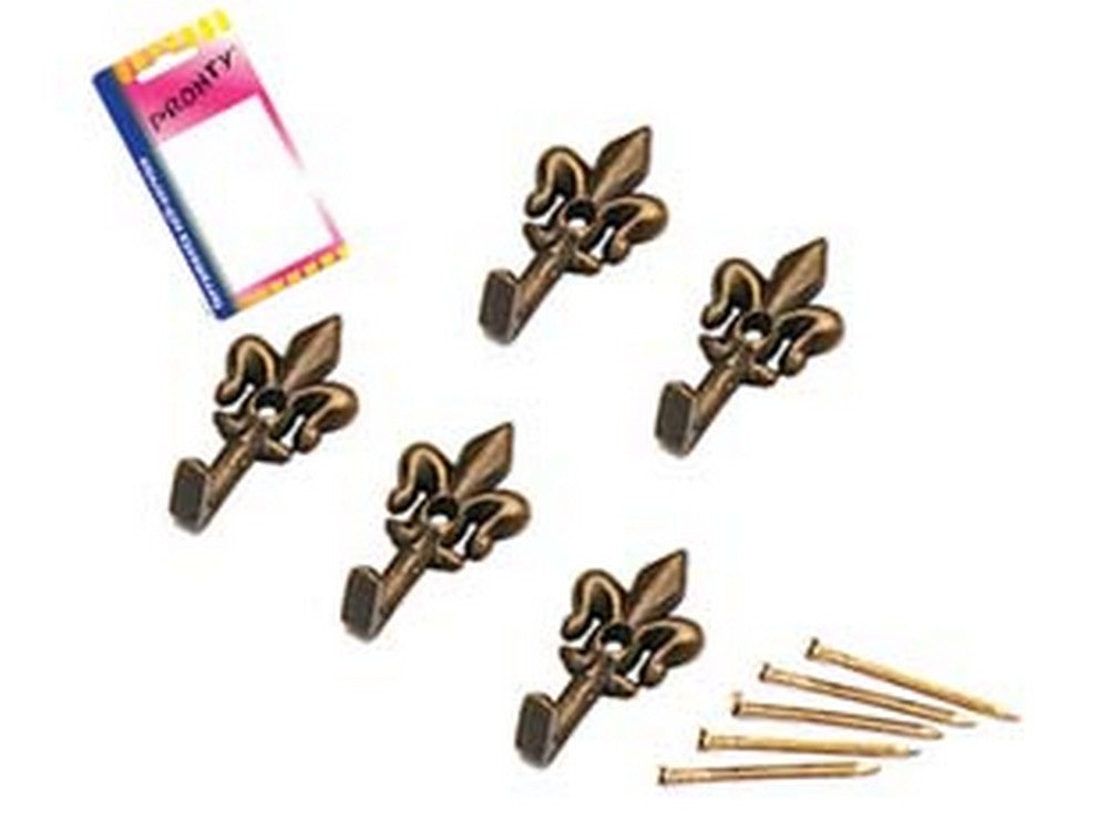 12blister ganci per quadri giglio bronzo micro - mm.24, in bl.5 pz. cod:ferx.fer106757