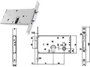 elettroserratura infilare per fasce solo scrocco mm.78 h 85000 - mm.70 (y8500070080) fer107877