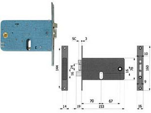 elettroserratura infilare per fasce catenaccio e scrocco mm.78 h 778 - mm.70 interasse mm.67 (778) fer112093