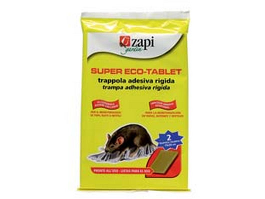 24pz colla per topi super eco-tablet - busta con 2 tavolette adesive da cm.20x30 fer114080