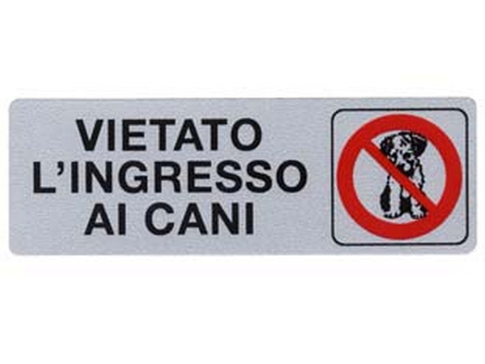 10pz targhetta adesiva "vietato l?ingresso ai cani" - cm.15x5h. fer122986