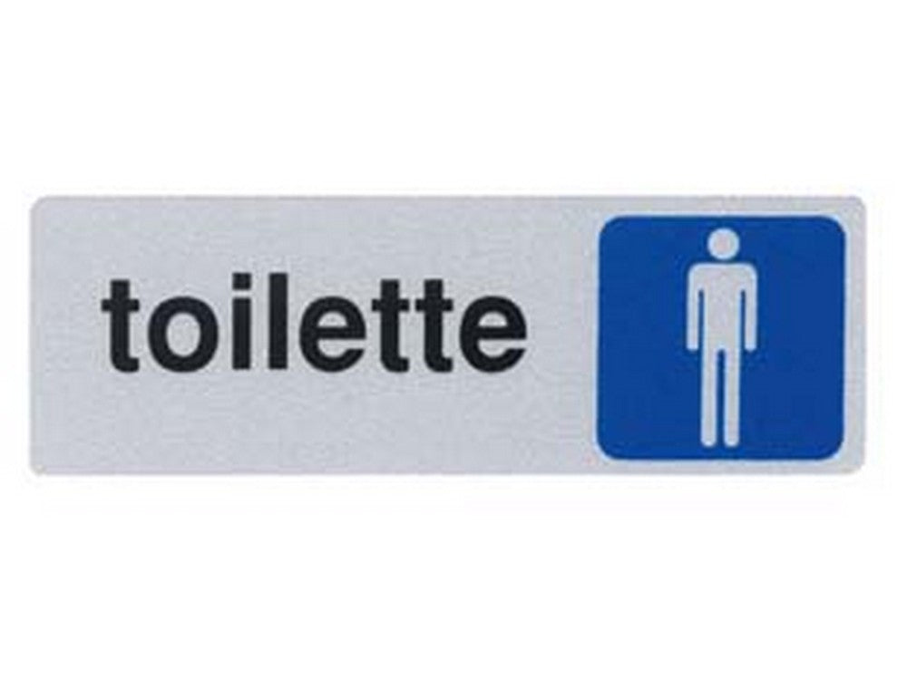 10pz targhetta adesiva "toilette uomo" - cm.15x5h. fer123815