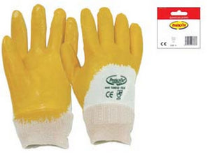 12blister guanti da lavoro impregnato in nbr colore giallo - tg. 10 fer139977