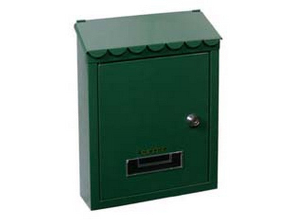 cassetta postale media con tetto e chiave a cilindro verde - cm.21x7x30h. - colore verde fer145749