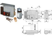 elettroserratura per cancelli con tetto e pulsante interno 11731 - mm.60 dx (11731601) fer153584