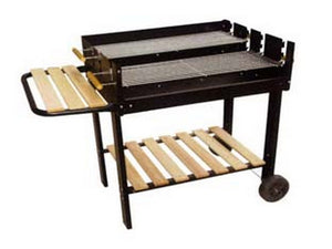 barbecue rettangolare con ripiani legno "texas" - bracere cm.75x50 fer157025