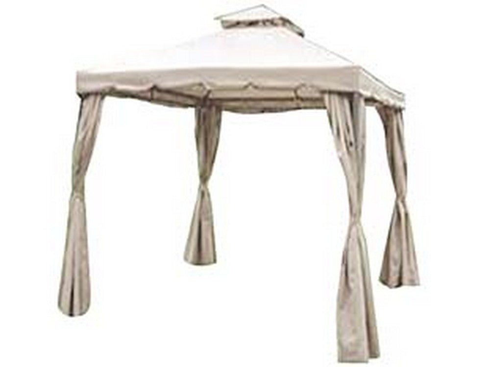 gazebo in metallo con chiusure laterali - dimensioni mt.3x3x2,6/2h. - colore beige fer157070