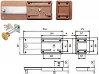 2pz ferroglietto con catenaccio 6 mandate con cilindro staccato 300 - mm.50 (300506) fer171304